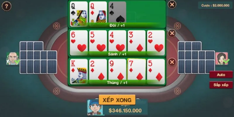 Hướng dẫn cách sắp xếp bài hiệu quả trong mậu binh